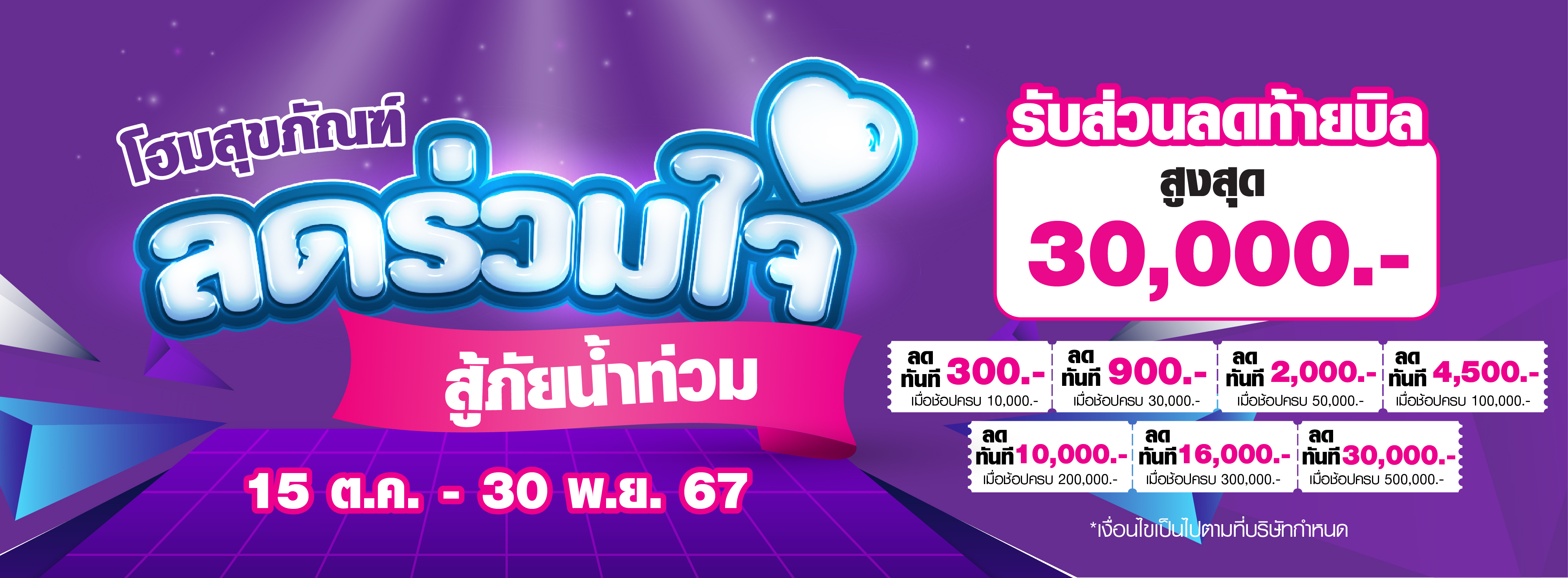 Banner ลดร่วมใจ สู้ภัยน้ำท่วม