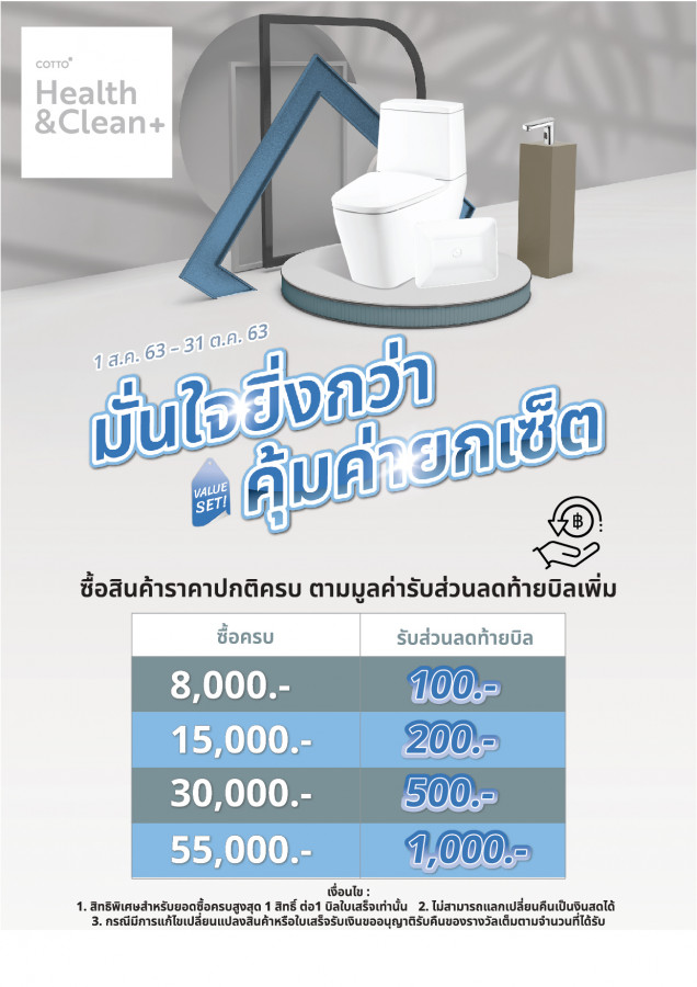 COTTO Health & Clean มั่นใจยิ่งกว่า คุ้มค่ายกเซ็ต